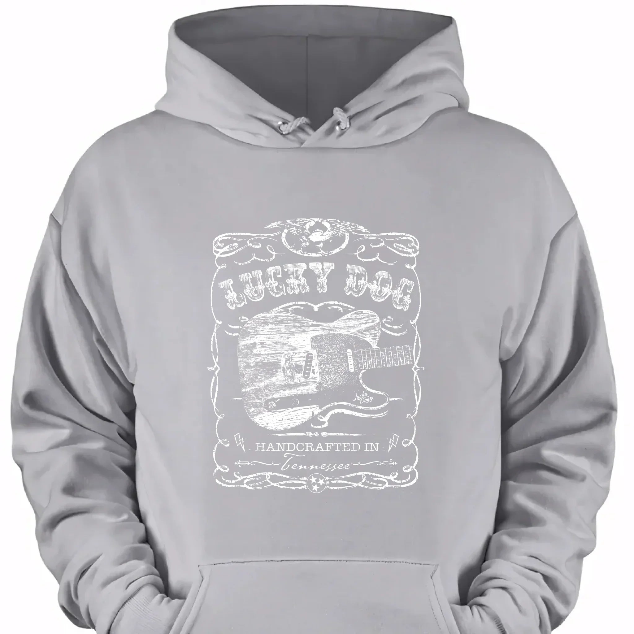 Lucky Dog Custom Guitar Eagle Label Black T-Shirt