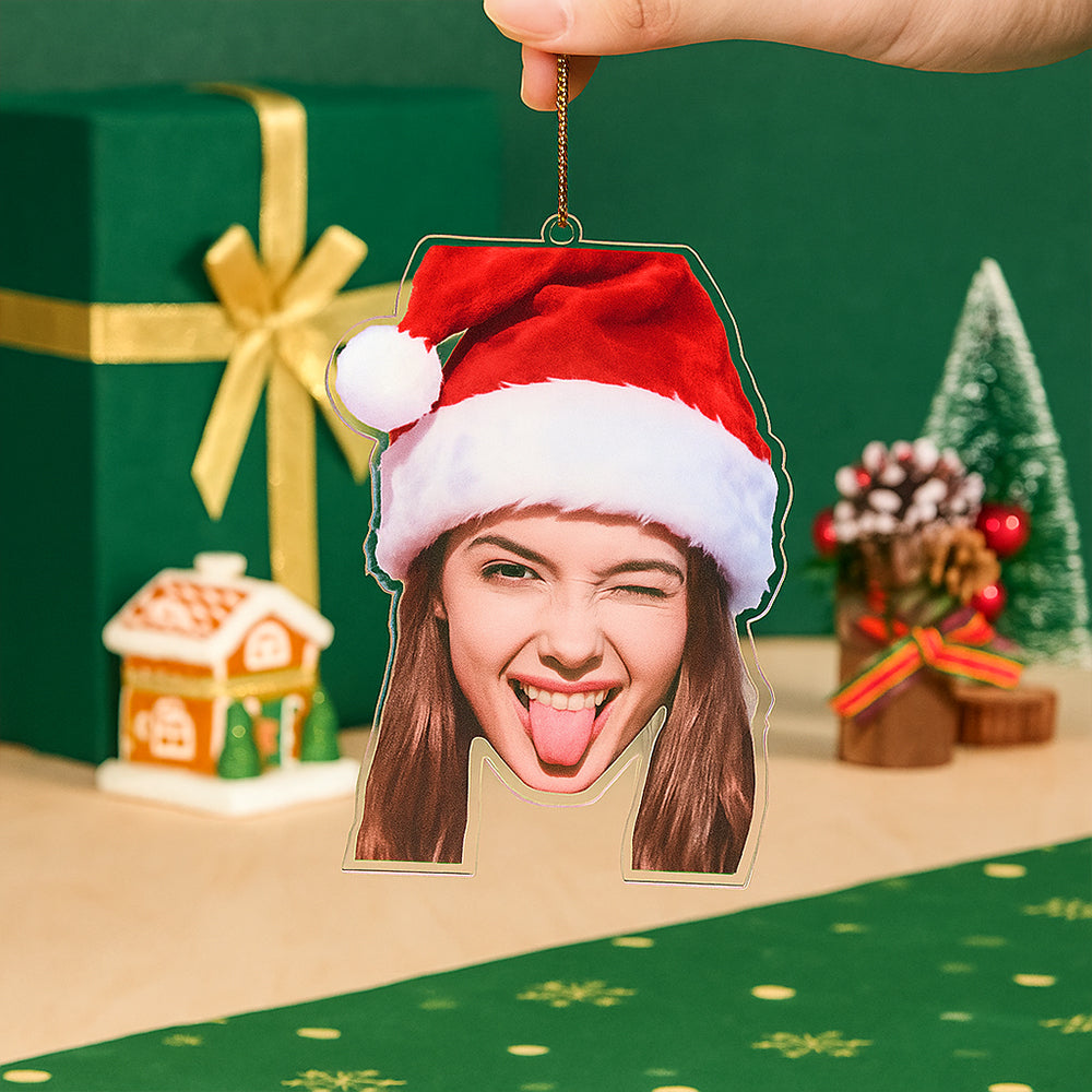 Custom Photo Personalized Head Acrylic Christmas Ornament Personalized Holiday Gift
