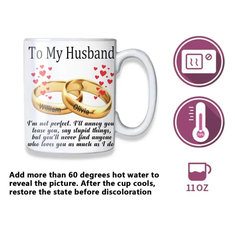 To My Husband/Wife - Personalized Color Changing Mug