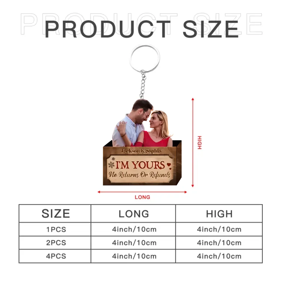 Personalized Photo Couple Keychain-I'm Yours No Returns Or Refunds,Couple Gift - Joliny