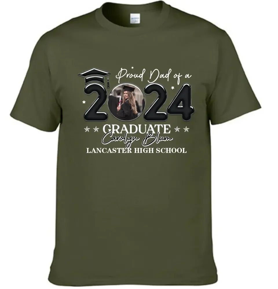 Personalized T-shirt - Graduation Keepsake Gift - Balloon Style Proud Mom Dad Of A 2024 Graduate Photo - Joliny
