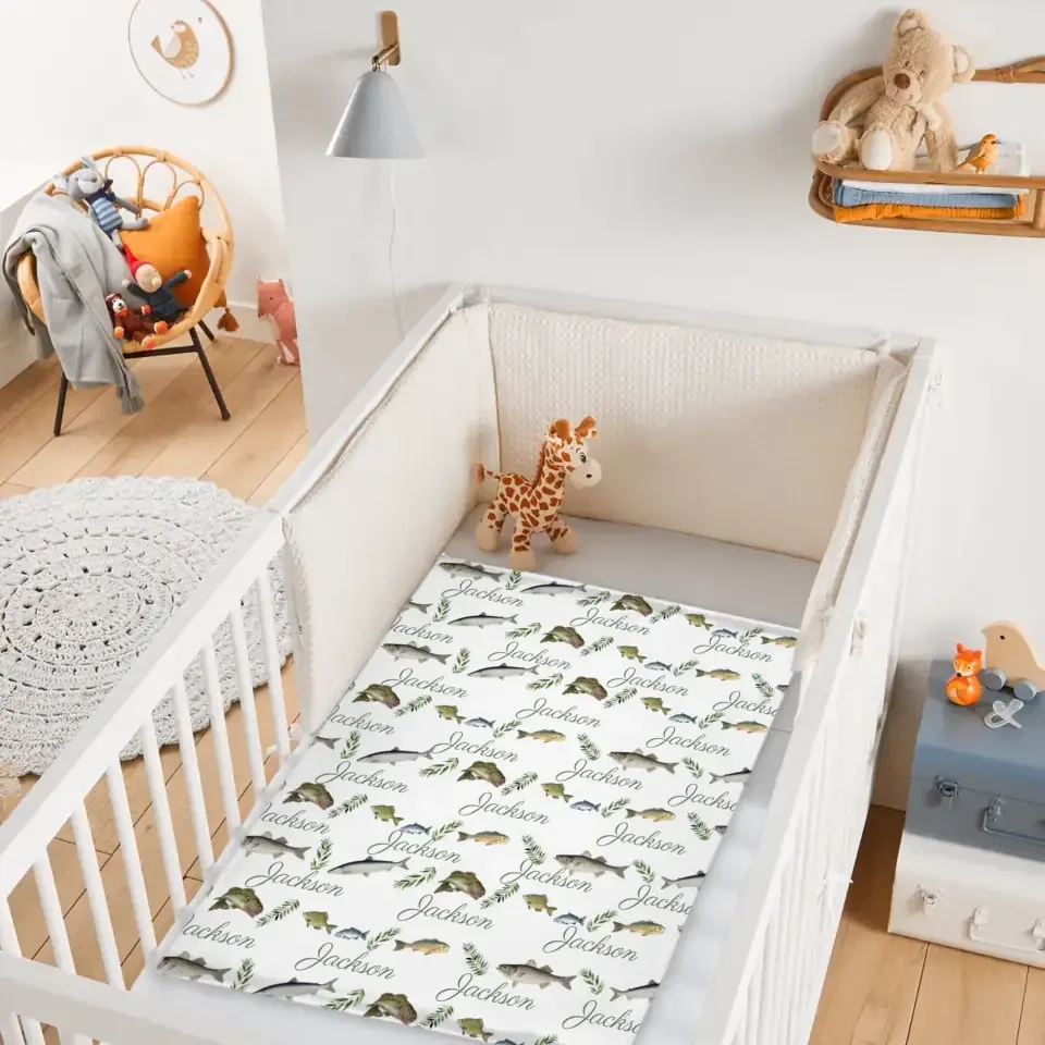 Fishing Baby Boy Blanket - Name Customized Fishing Blanket - Joliny