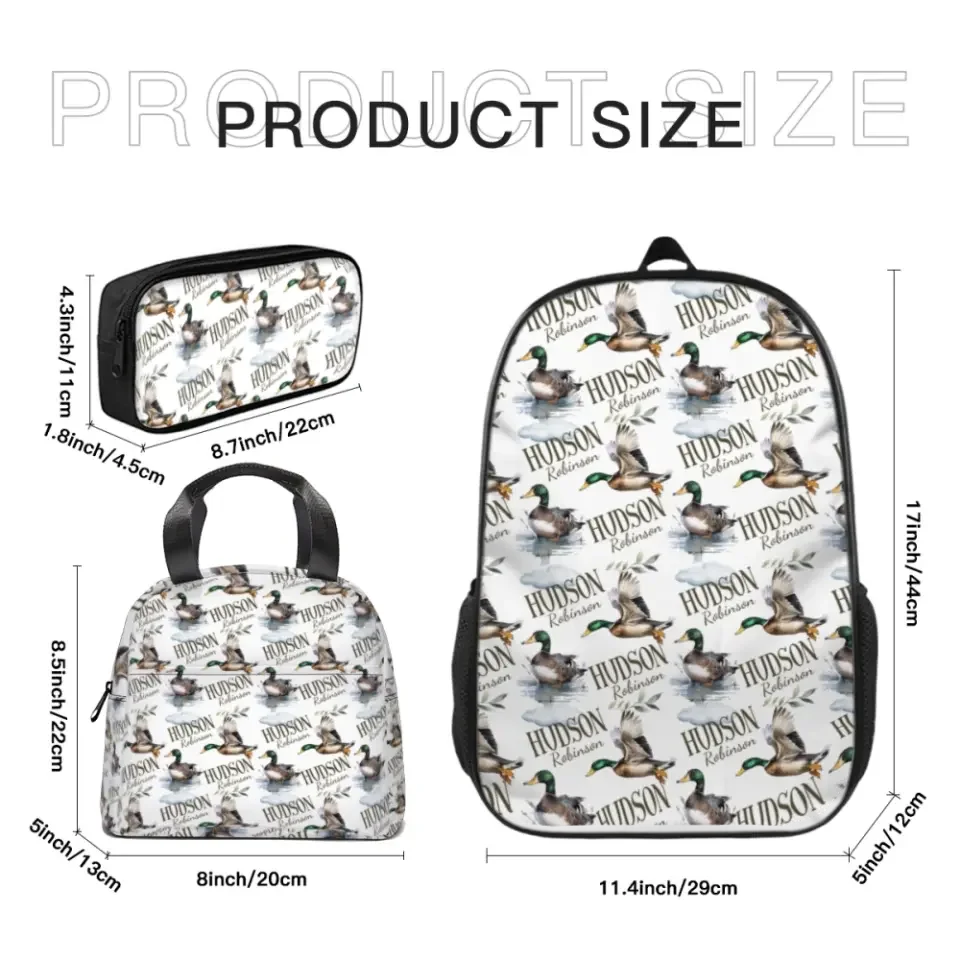Customized Name Mallard Duck Backpack A Great Start To The School Season Gift For Kids - Joliny