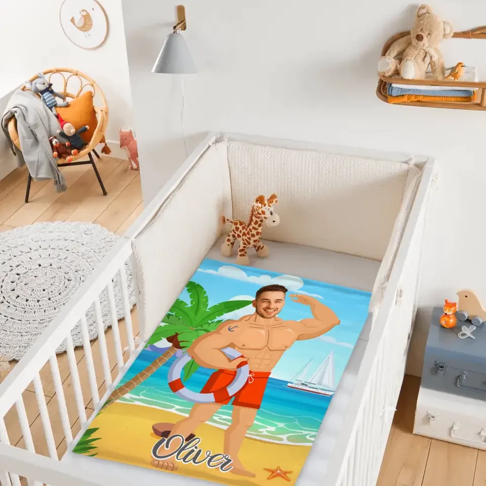 Muscle Body Face Custom Blanket, Mr. Bodybuilder Personalized Blanket - Joliny