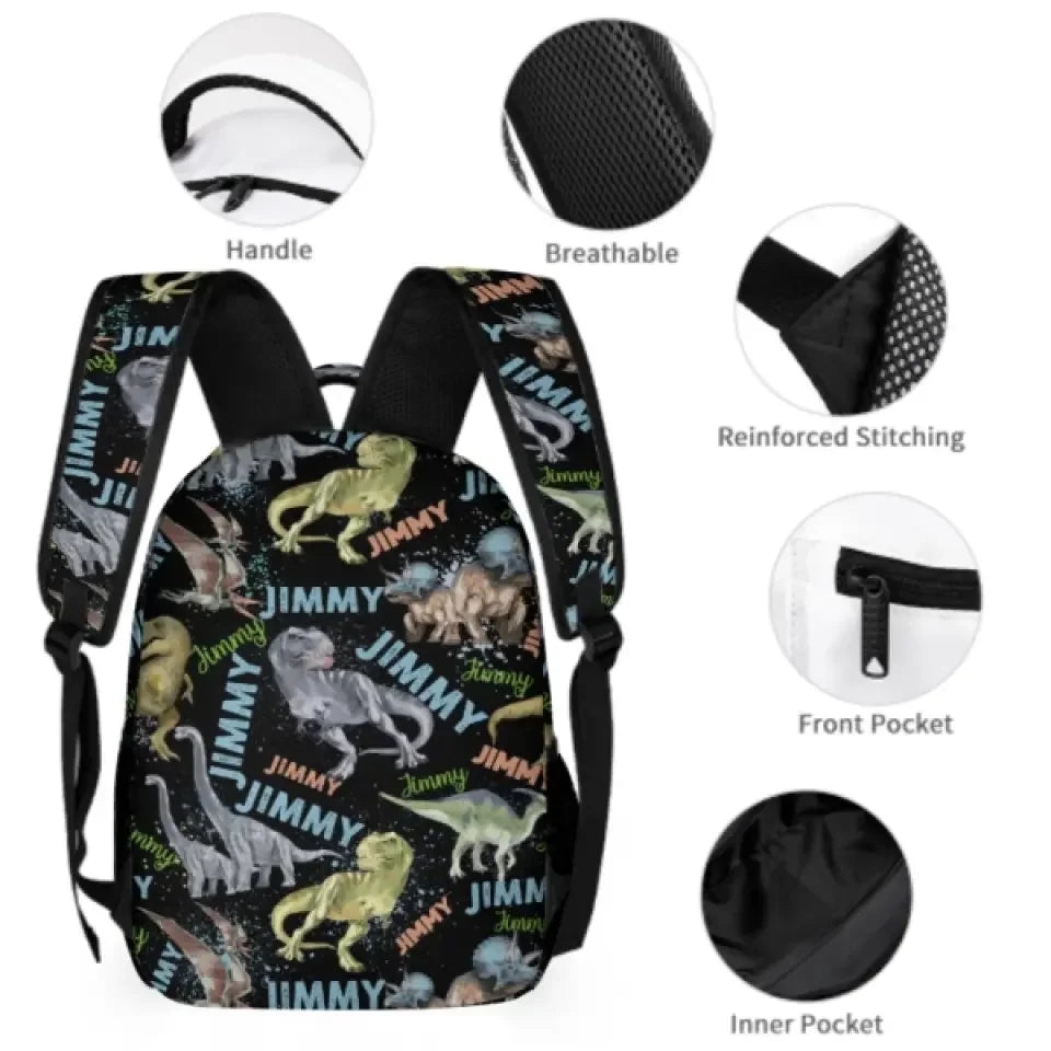 Personalized Dinosaur Lovers with Names Custom Backpacks - Opening Season Gifts for Kids - Joliny