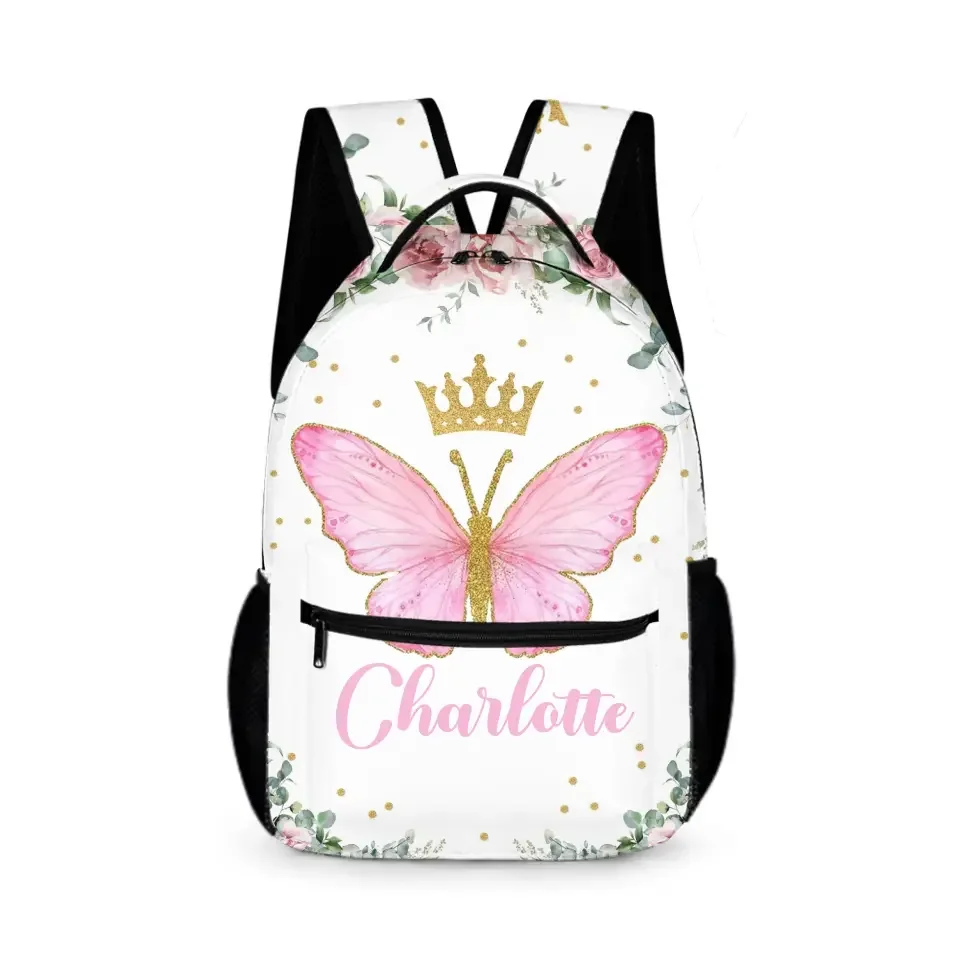 Personalized Custom Baby Girl Backpack - Baby Girl Name Butterfly Receiving Backpack - Joliny