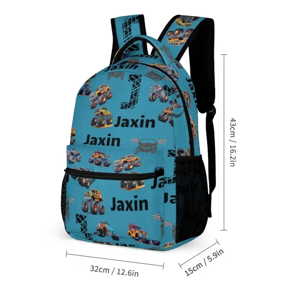 Personalized Monster Truck Child Name Backpack - Joliny