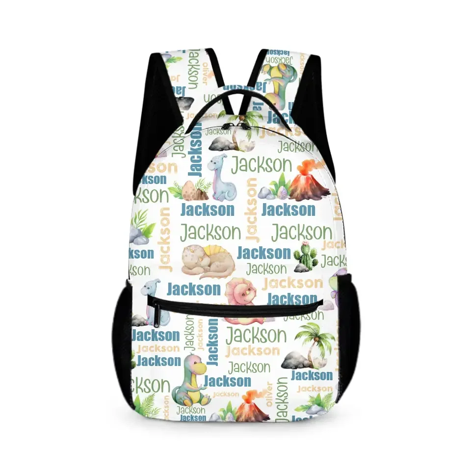 Personalized Dinosaur Name Pattern Backpack - Joliny