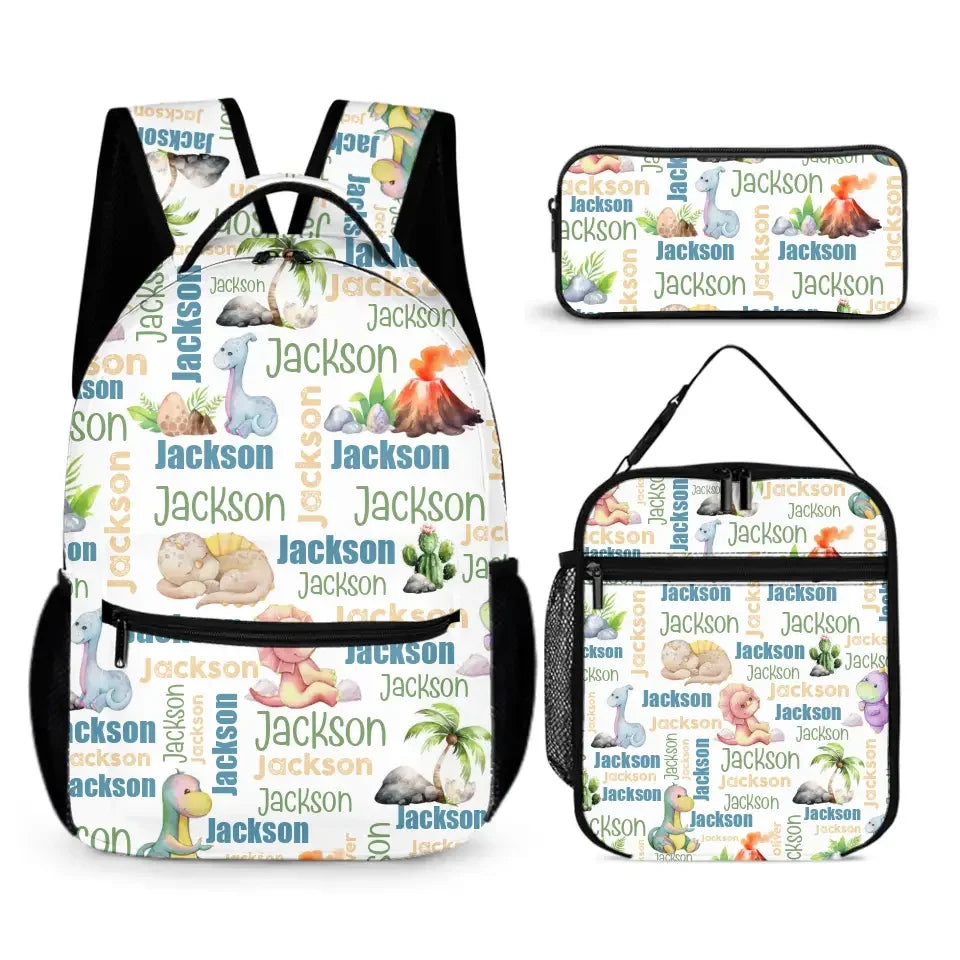 Personalized Dinosaur Name Pattern Backpack - Joliny