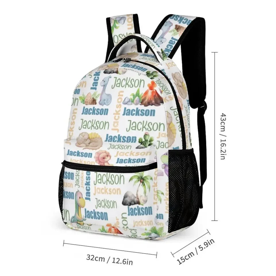 Personalized Dinosaur Name Pattern Backpack - Joliny