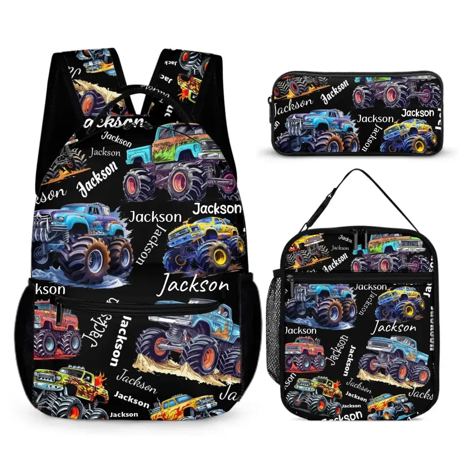 Personalized Monster Truck Backpack with Custom Name - Joliny