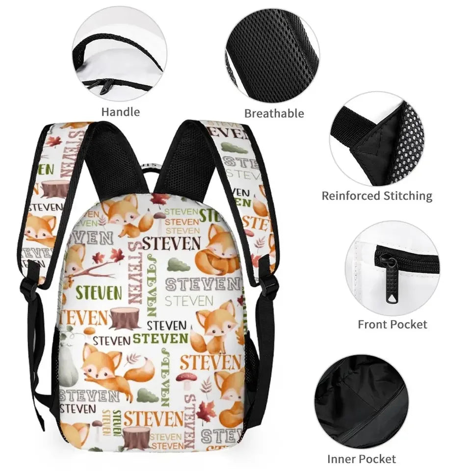Custom Backpack with Name,Personalized Custom Baby Fox Backpack - Joliny
