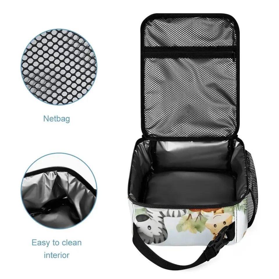 Personalized Custom Name Backpack - Jungle Greenery Leaves Forest Safari Animals - Joliny