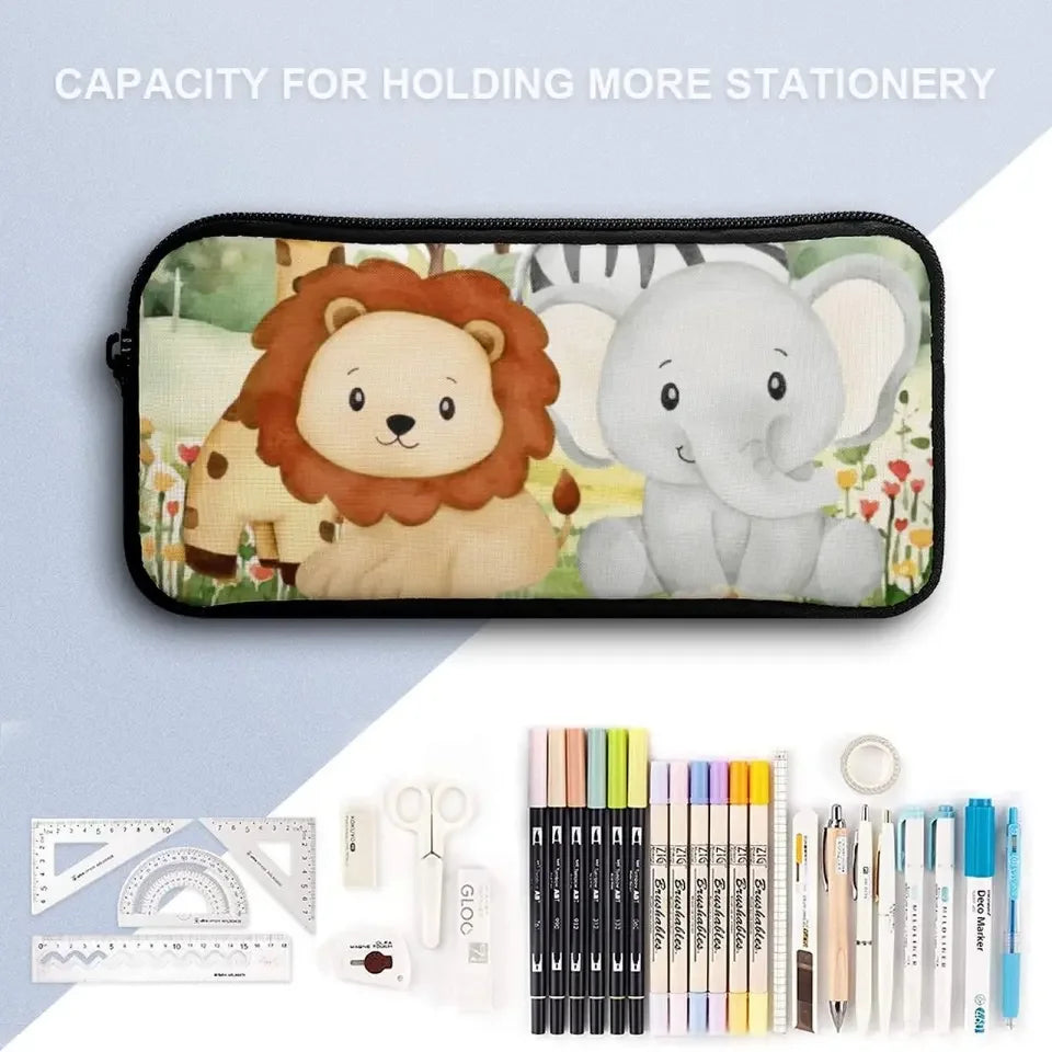 Personalized Custom Name Backpack - Jungle Greenery Leaves Forest Safari Animals - Joliny