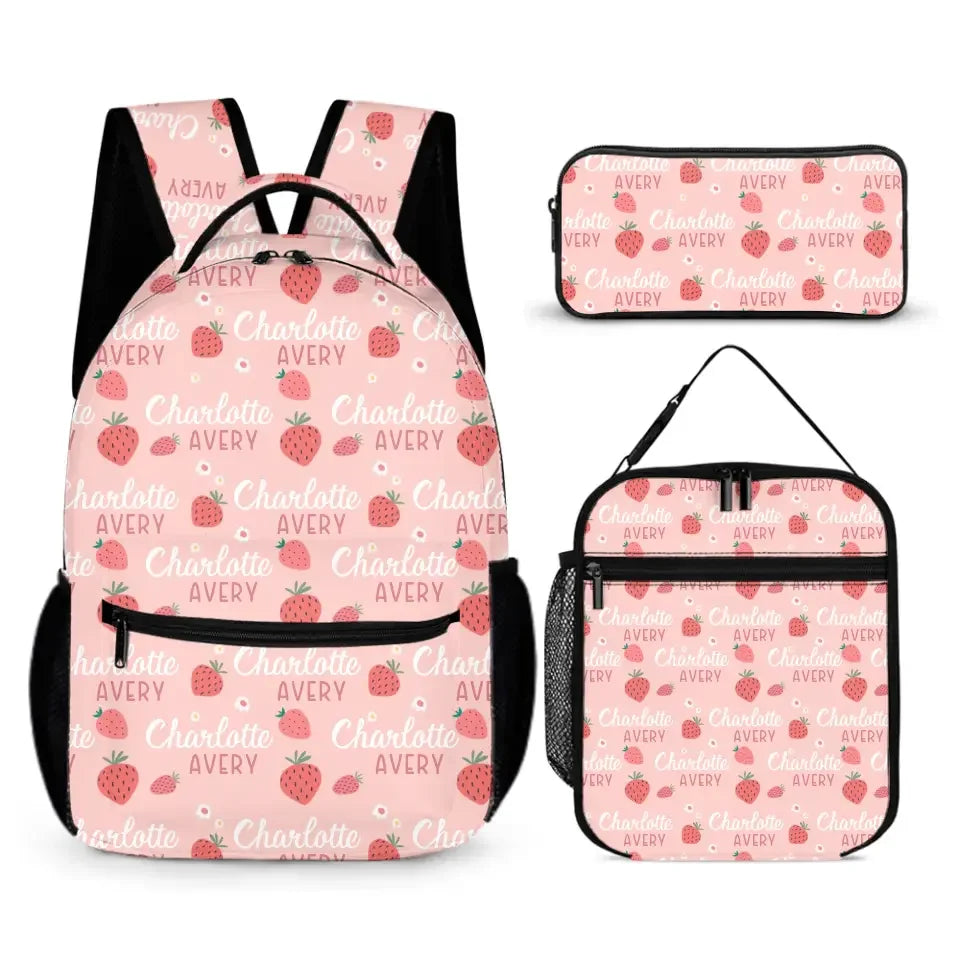 Customized Strawberry Name Backpack for Girls - Joliny
