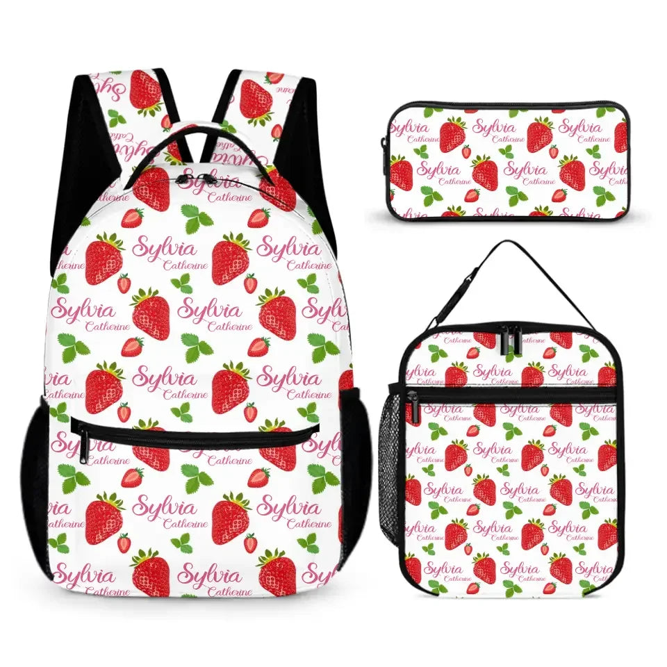 Customized Strawberry Name Backpack for Girls - Joliny