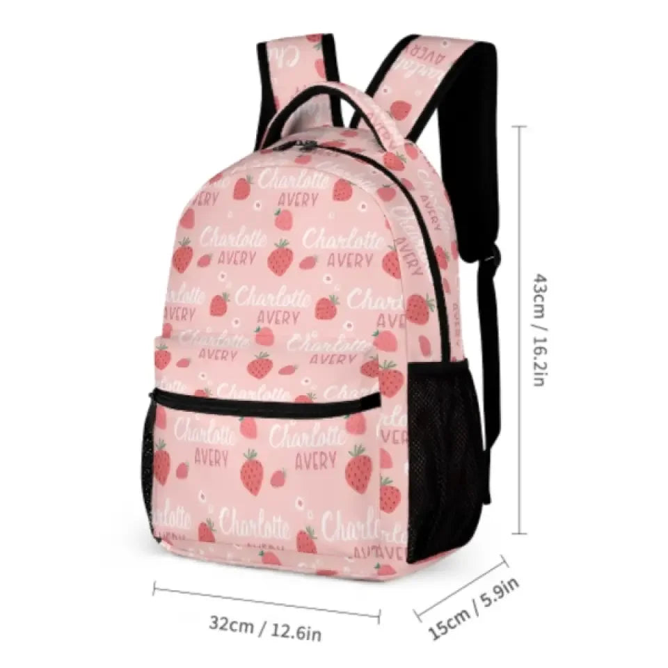 Customized Strawberry Name Backpack for Girls - Joliny
