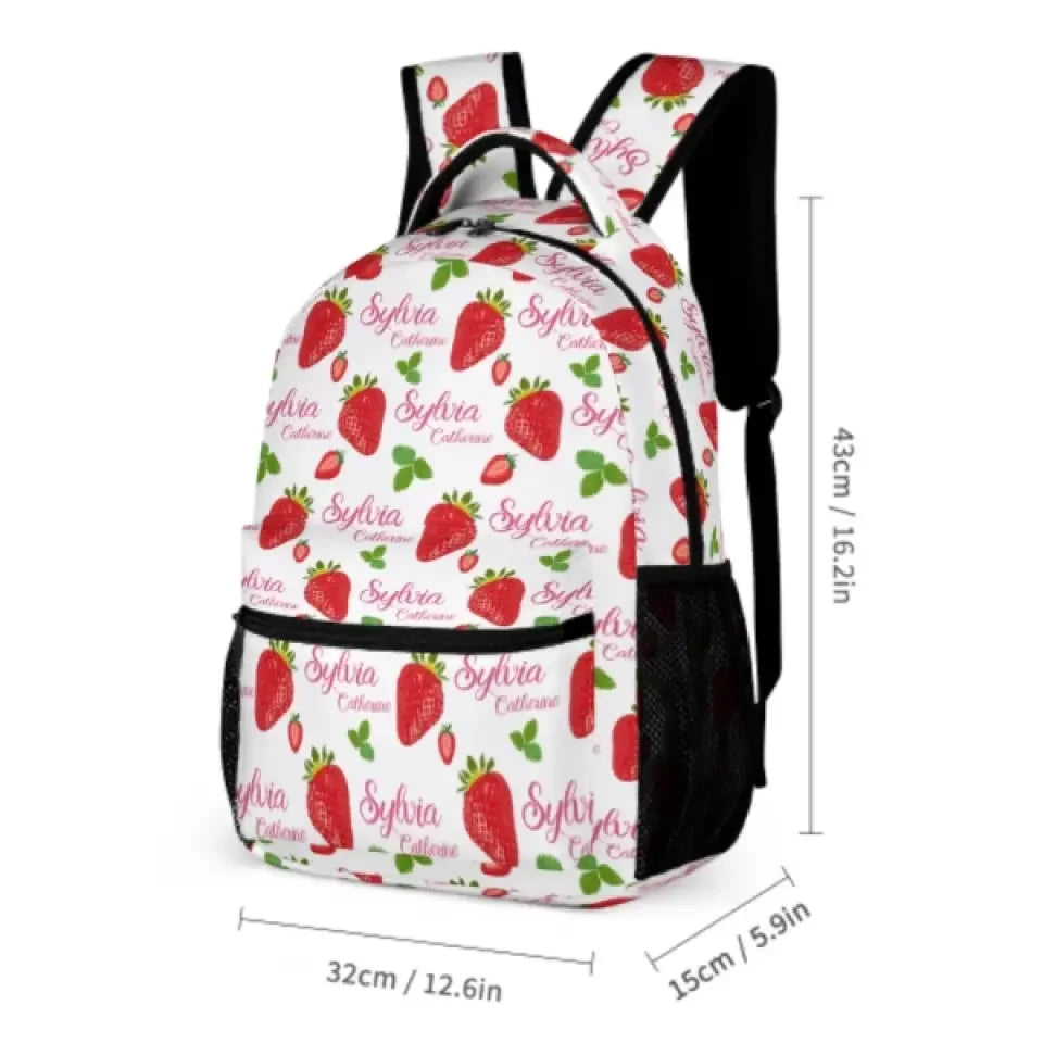 Customized Strawberry Name Backpack for Girls - Joliny