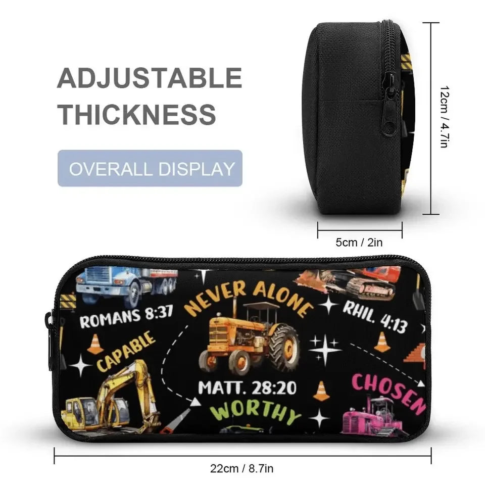 Truck Custom Name Backpack Personalized Text Gifts, God Says I Am Construction Bible Verse - Joliny