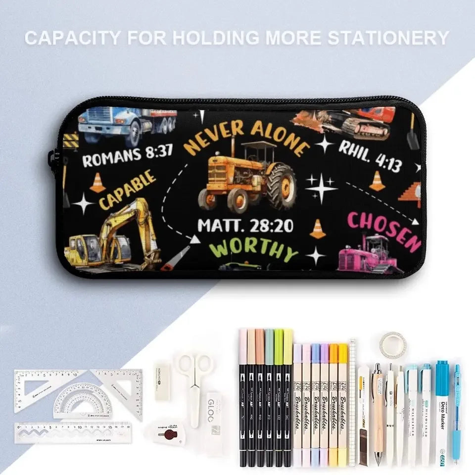 Truck Custom Name Backpack Personalized Text Gifts, God Says I Am Construction Bible Verse - Joliny