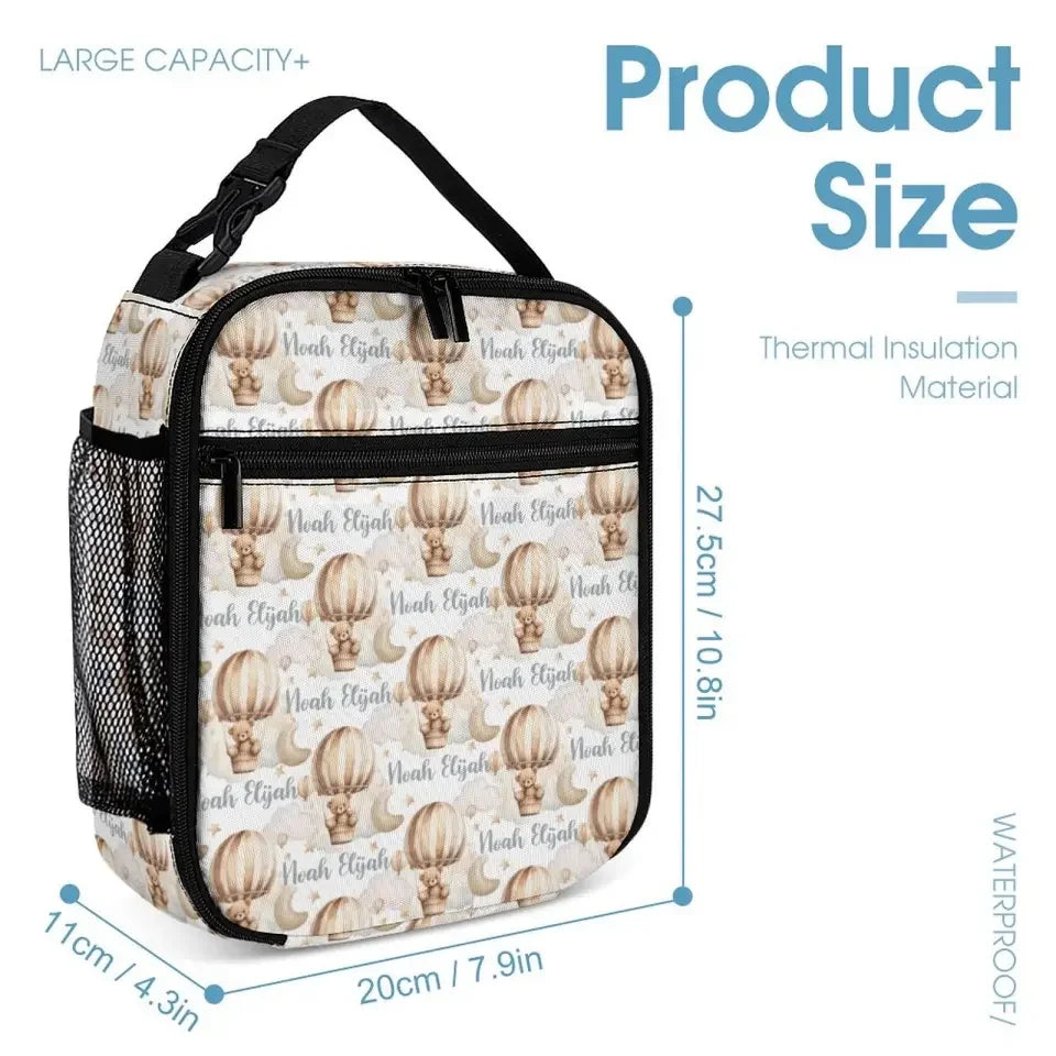 Personalized Custom Hot Air Balloon Student Name Backpack, Hot Air Balloon Bear Backpack - Joliny