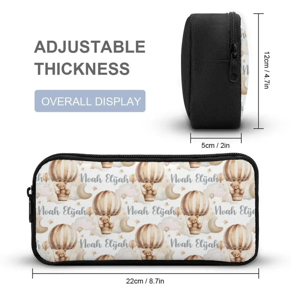 Personalized Custom Hot Air Balloon Student Name Backpack, Hot Air Balloon Bear Backpack - Joliny