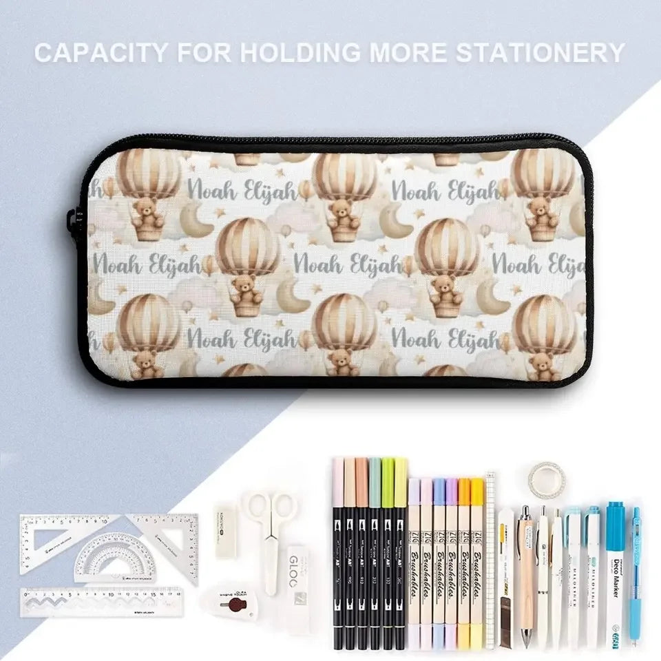 Personalized Custom Hot Air Balloon Student Name Backpack, Hot Air Balloon Bear Backpack - Joliny