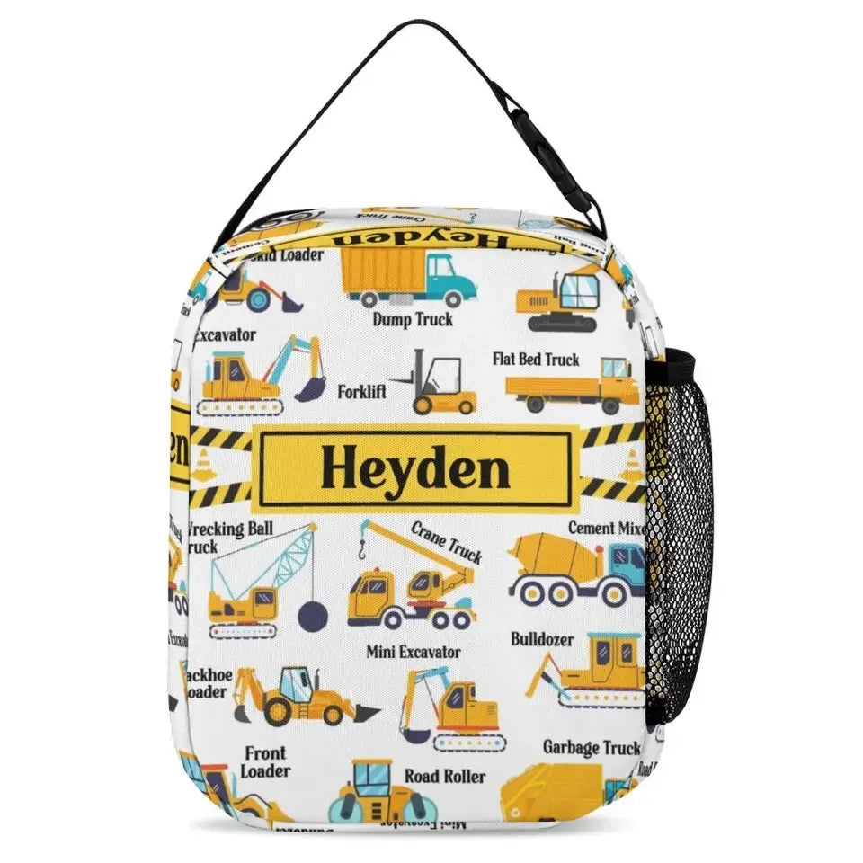 Construction Trucks Backpack - Custom Name Backpack for Kids Who Love Trucks And Construction - Joliny