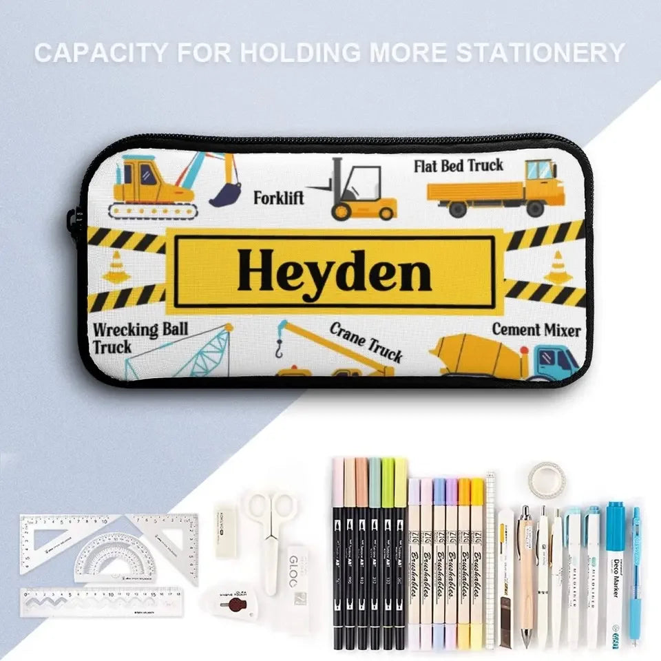 Construction Trucks Backpack - Custom Name Backpack for Kids Who Love Trucks And Construction - Joliny