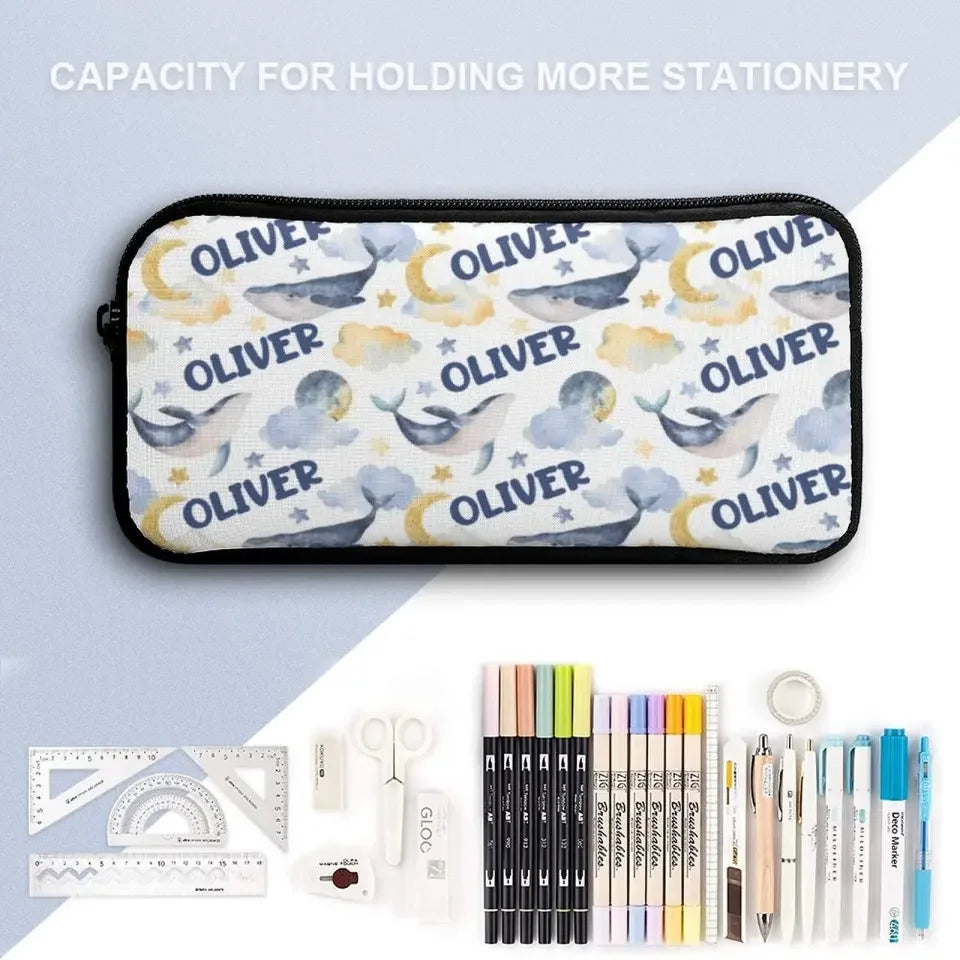 Personalized Custom Whales Boy, Girl Soft Name Backpack - Sea Creatures Kids Name Backpack - Joliny