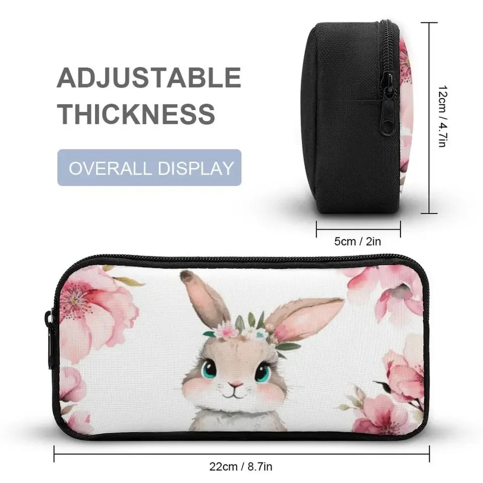 Personalized Girl Name Backpack, Pink Cherry Blossom Rabbit - Joliny