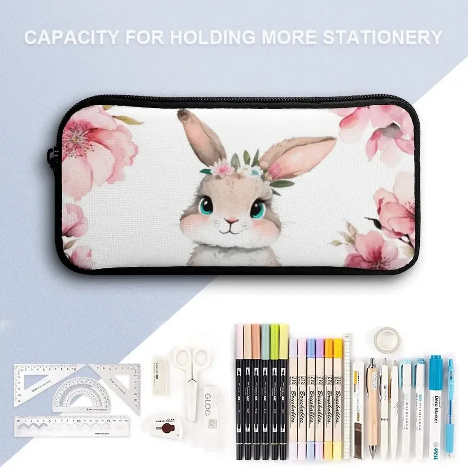 Personalized Girl Name Backpack, Pink Cherry Blossom Rabbit - Joliny