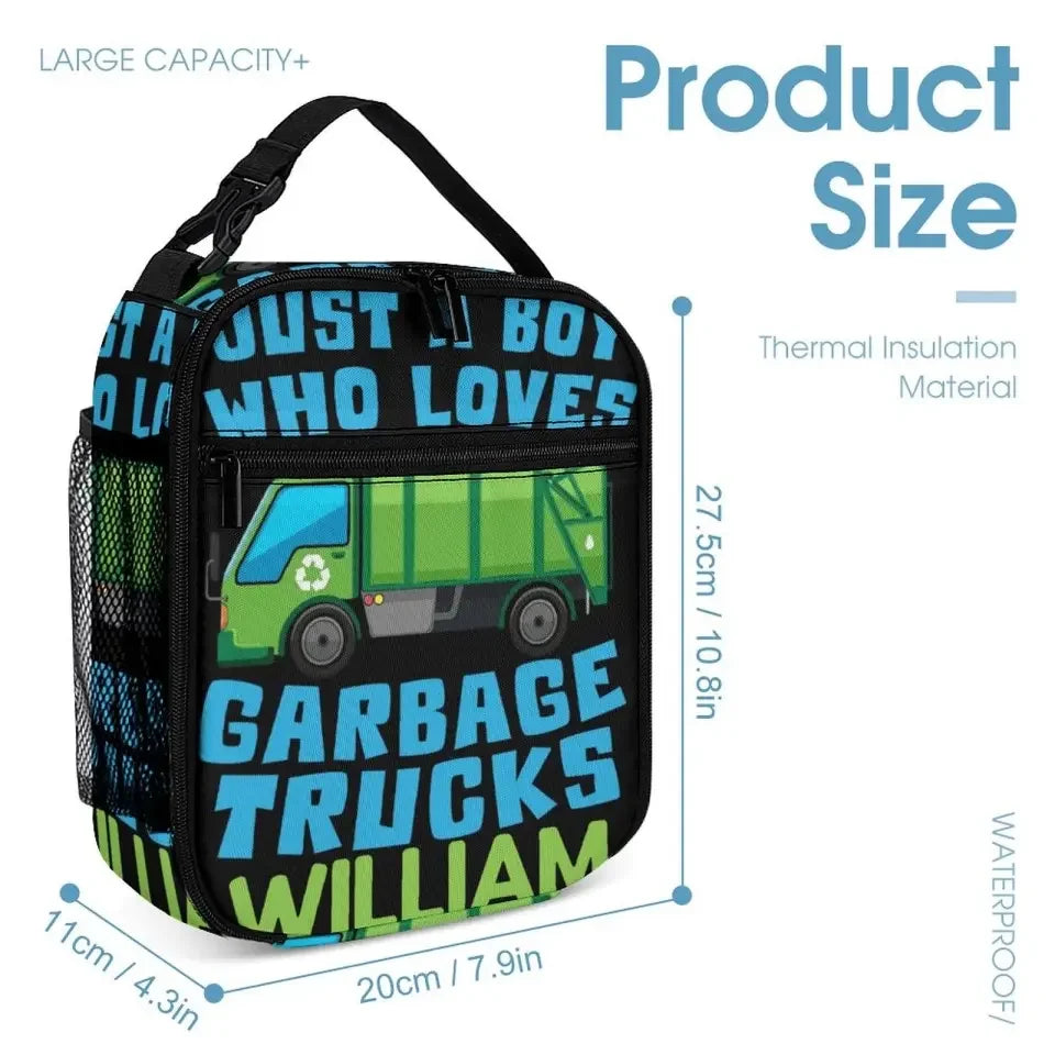 Custom Just A Boy Who Loves Garbage Truck Backpack with Name - Joliny