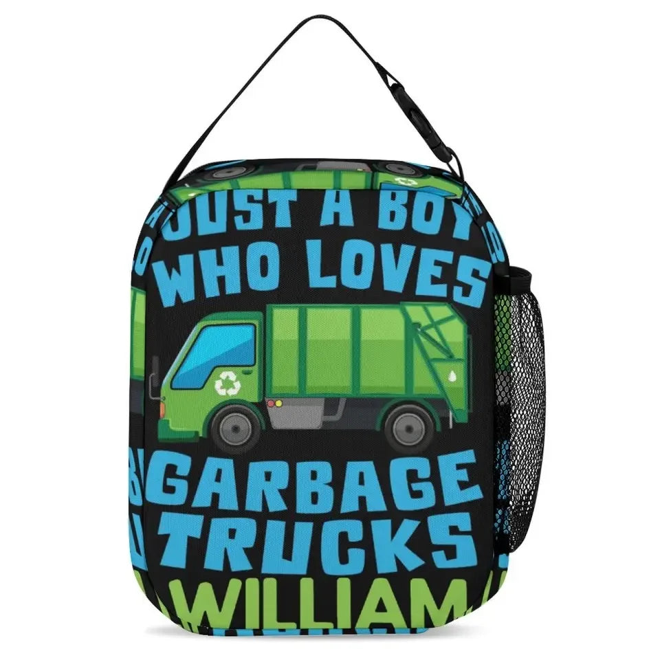 Custom Just A Boy Who Loves Garbage Truck Backpack with Name - Joliny