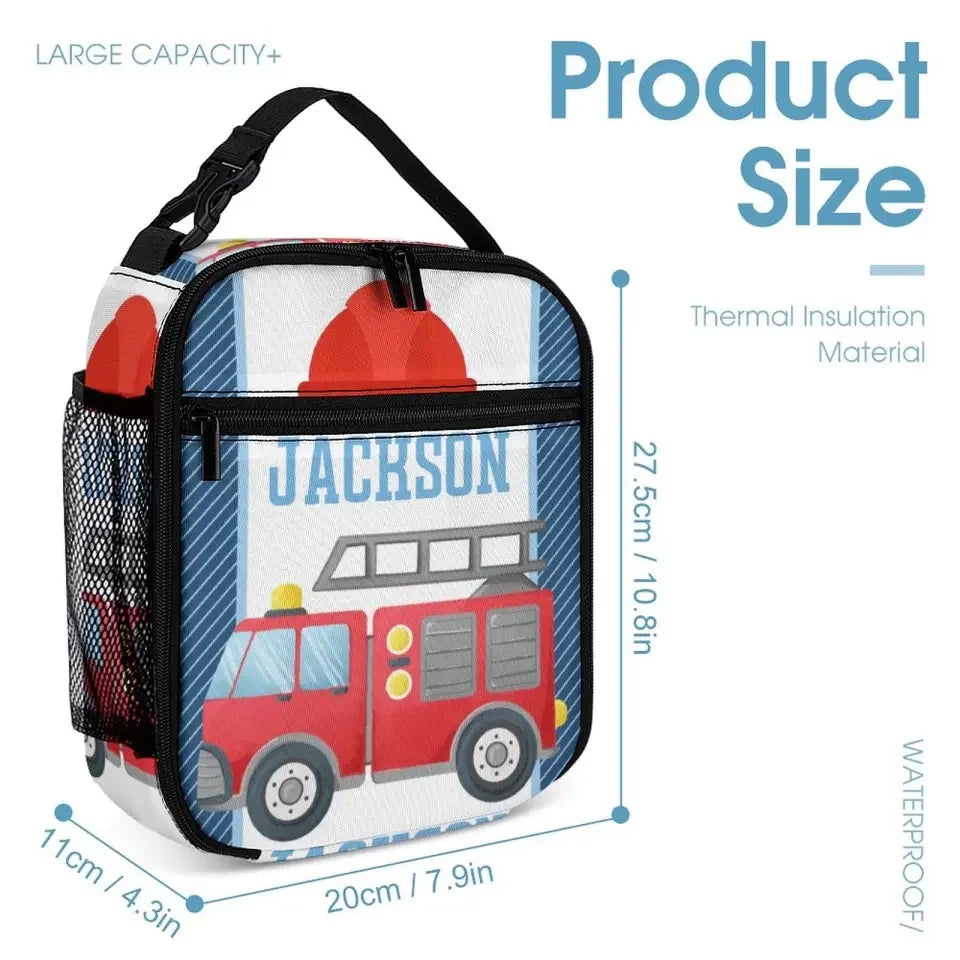 Personalized Custom Name Firetruck Backpack for Boys, Girls - Joliny