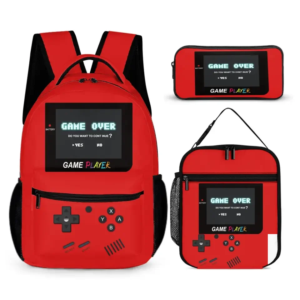 Press Start to Learning - Personalized Game Console Pattern School Backpack for Young Gamers - Joliny