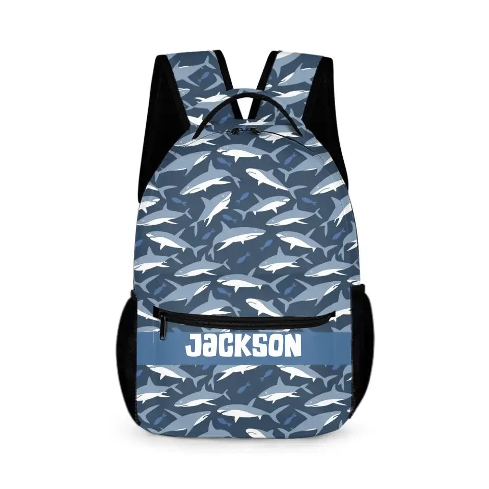 Shark Themed Personalized Name Custom Backpack - Gifts for Kids - Joliny