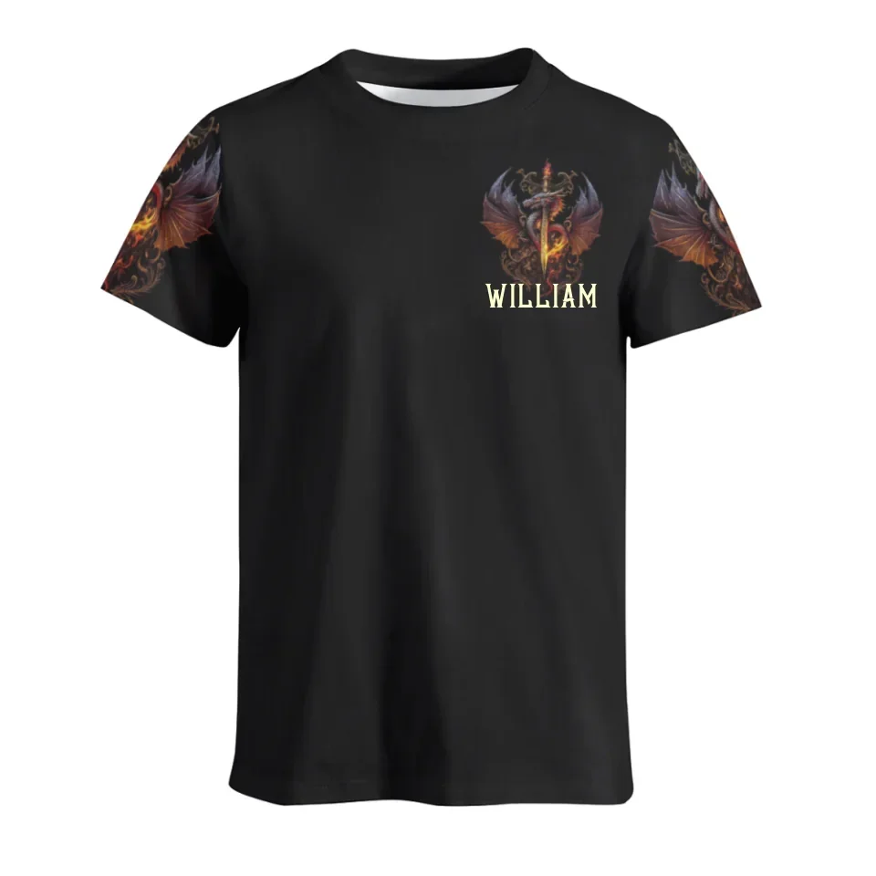 Customized Dragon Pattern Clothing - Personalized Name Oriental Dragon And Sword Full Width Printed Costume - A Gift Fmartial Arts Enthusiastor,Friend,Men - Joliny