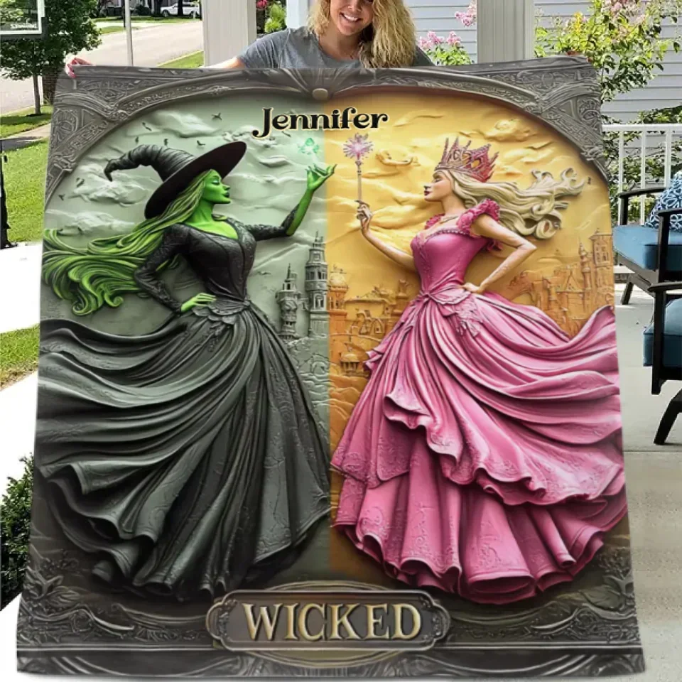 The Princess And The Witch Customized Blanket - Personalized Name Soft Flannel Blanket - Warm Gift For Friends,Family,Yourself,Colleagues - Joliny