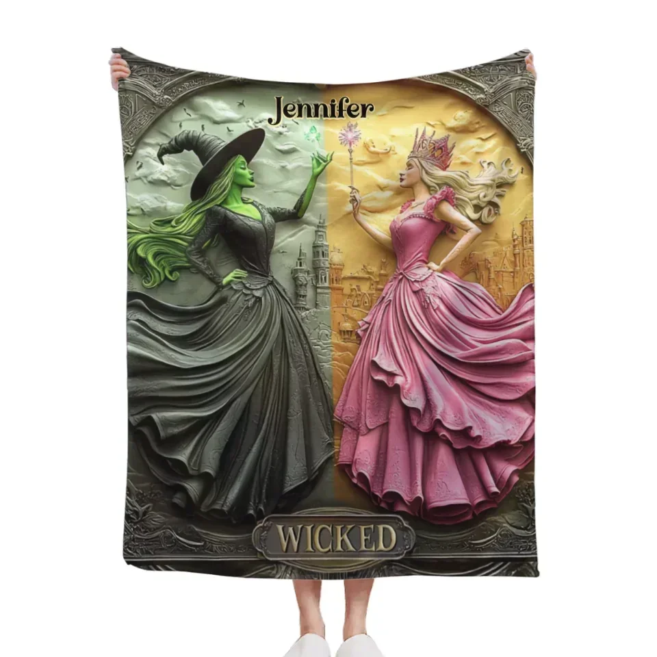 The Princess And The Witch Customized Blanket - Personalized Name Soft Flannel Blanket - Warm Gift For Friends,Family,Yourself,Colleagues - Joliny