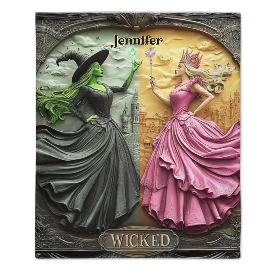 The Princess And The Witch Customized Blanket - Personalized Name Soft Flannel Blanket - Warm Gift For Friends,Family,Yourself,Colleagues - Joliny