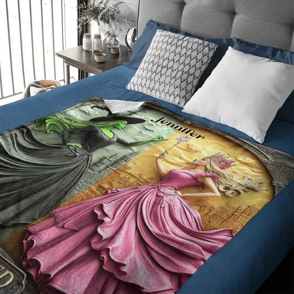 The Princess And The Witch Customized Blanket - Personalized Name Soft Flannel Blanket - Warm Gift For Friends,Family,Yourself,Colleagues - Joliny