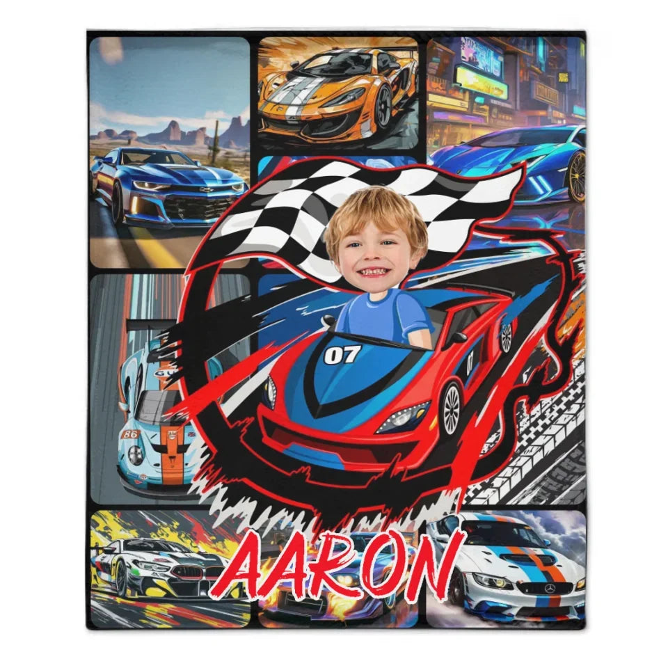 Custom Blanket Personalized Fantasy Car Truck Blanket - Gift for a child who loves car racing! - Joliny