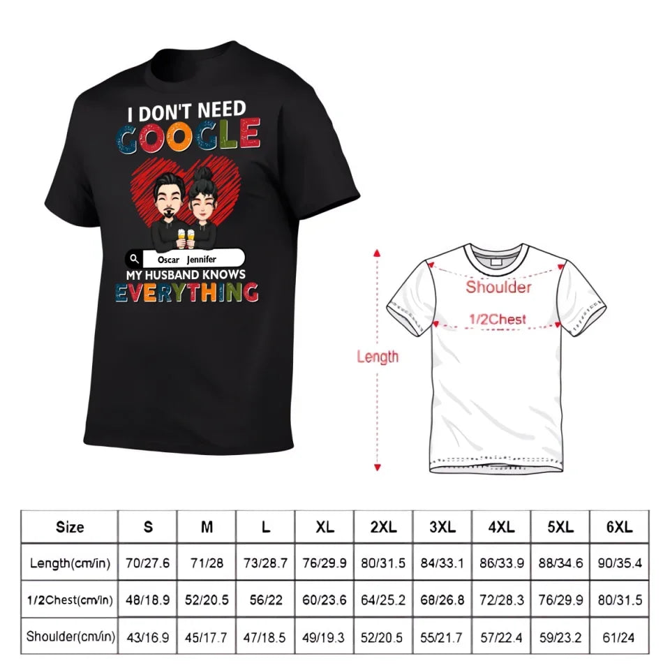 Customized Couple T-shirt - Personalized Character Cartoon Images and Names for Couples Costumes - A Gift For Boyfriend,Girlfriend,Husband,Wife - Joliny