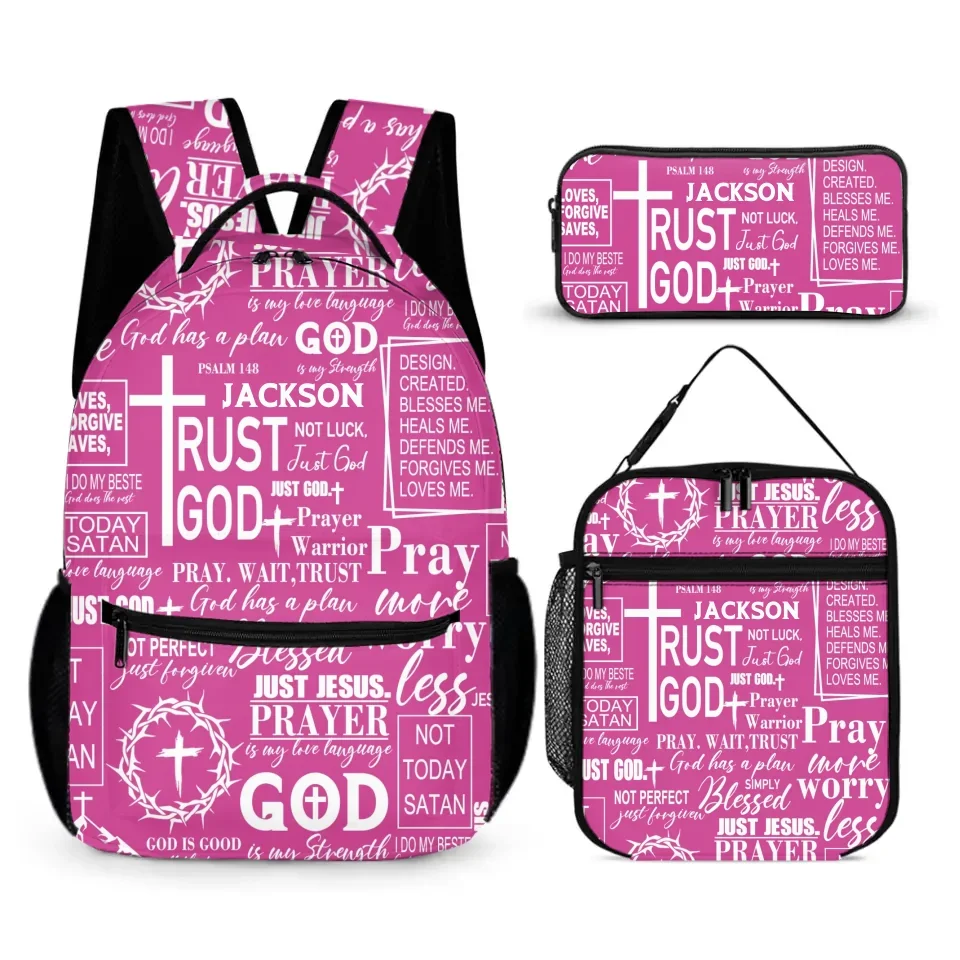 Customized Jesus Themed Backpack - Christian Style Backpack with Personalized Name - A Gift For Christian,Friend,Family,Classmate,Colleague - Joliny