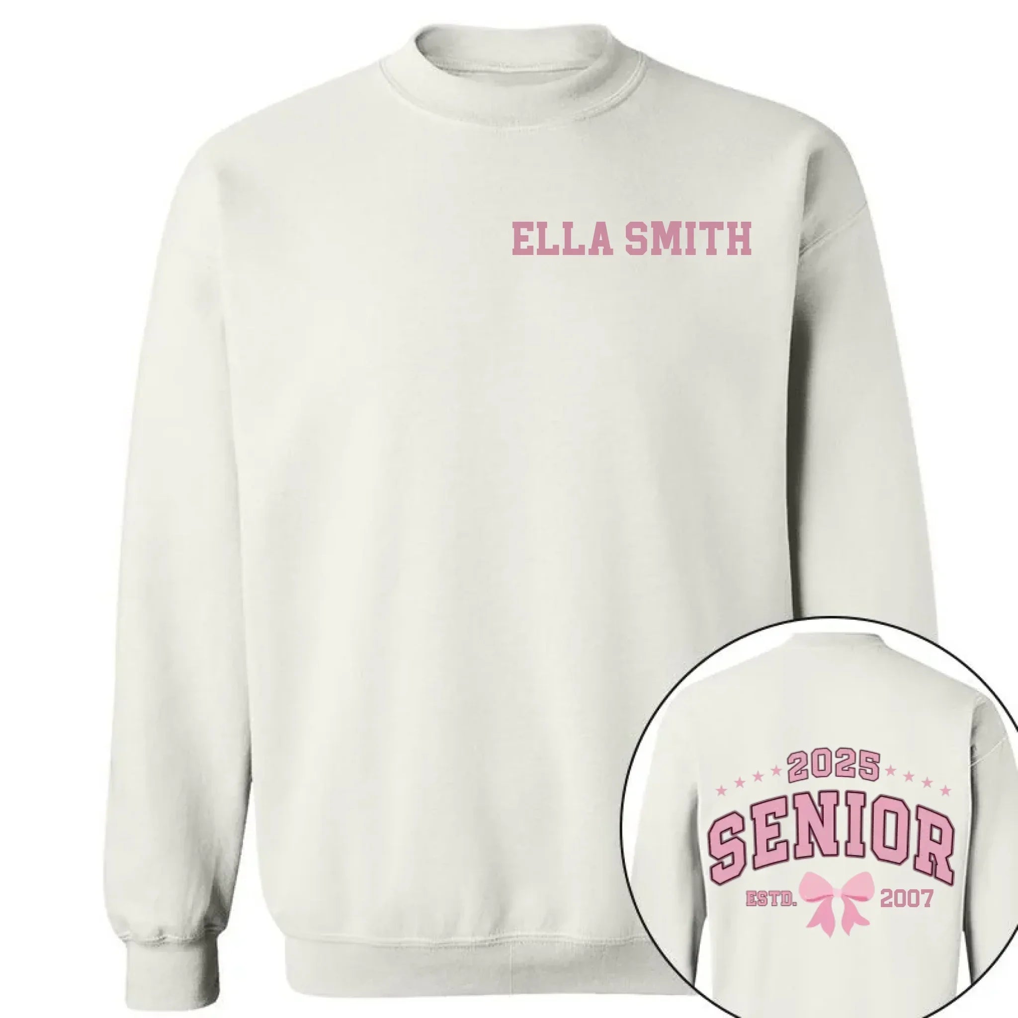 Customized Graduation Themed T-shirts - Clothes with Personalized Names and Years on the Back Featuring Double-sided Printed Bow patterns- Gifts for Family,Grandchildren,Graduate - Joliny