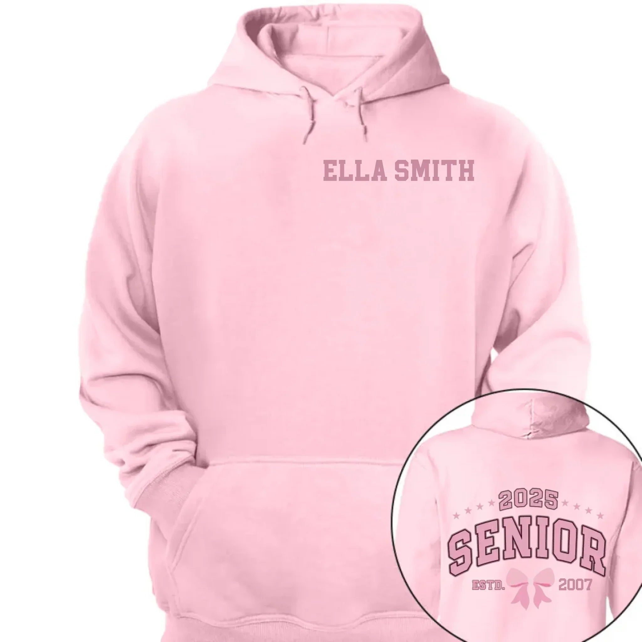 Customized Graduation Themed T-shirts - Clothes with Personalized Names and Years on the Back Featuring Double-sided Printed Bow patterns- Gifts for Family,Grandchildren,Graduate - Joliny