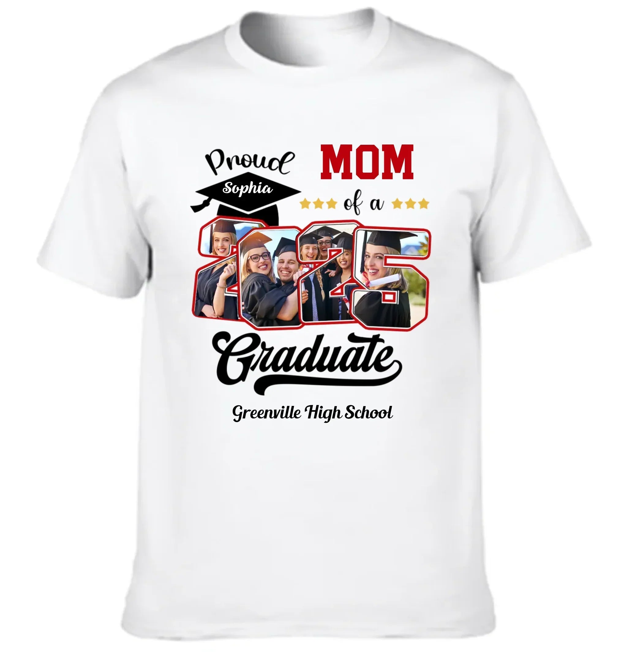 Custom Photo Proud Family Of A Class Of 2025 Graduate Senior - Personalized Graduation T-Shirt - Joliny