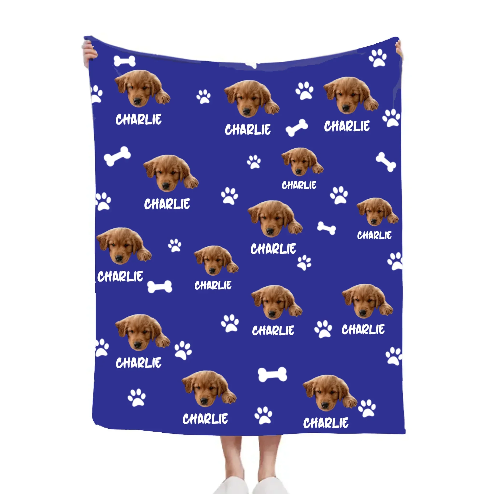 Personalized Name Picture Custom Pet Memorial Blanket - Personalized Custom Pet Photo Names - Gifts for Dog Lovers - Joliny