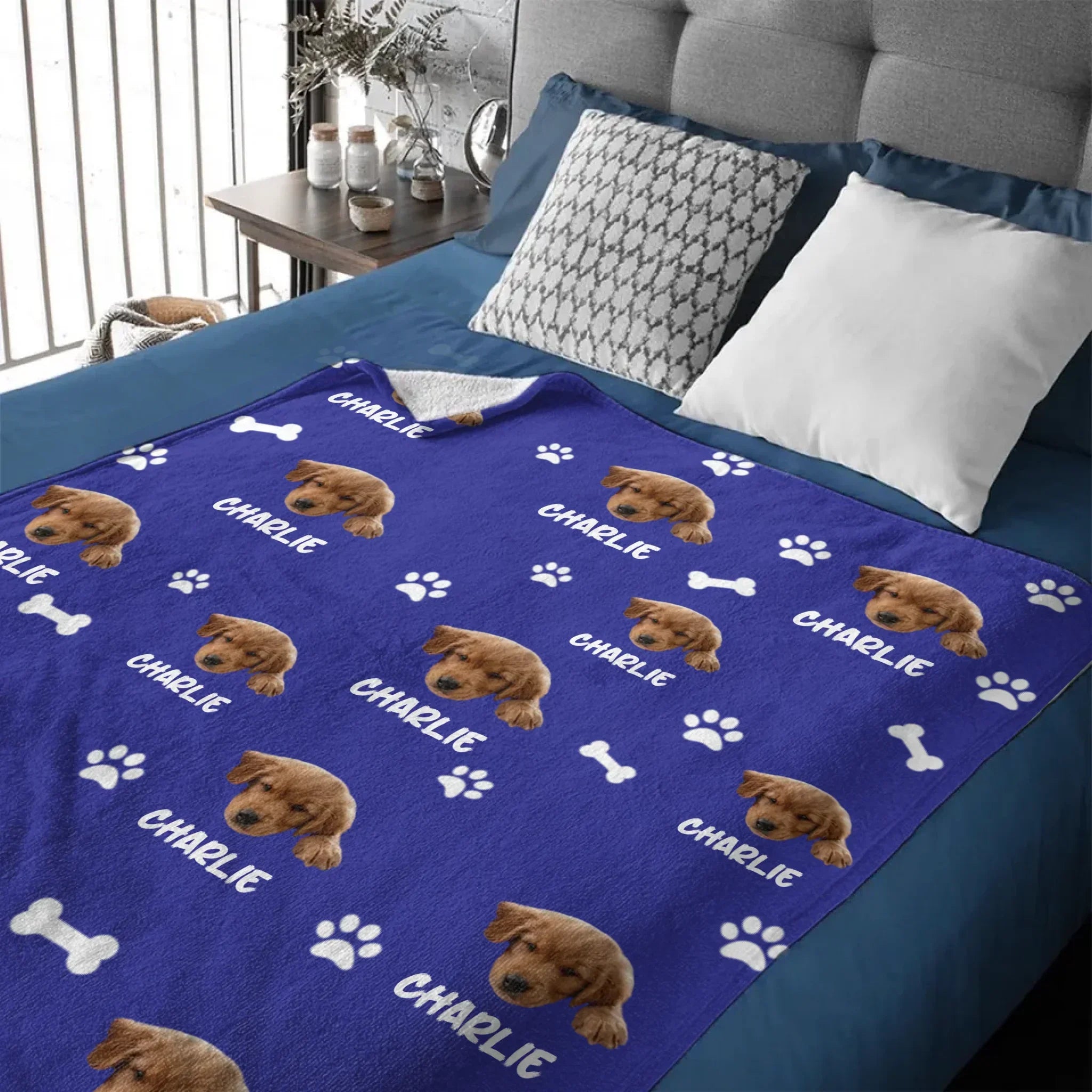 Personalized Name Picture Custom Pet Memorial Blanket - Personalized Custom Pet Photo Names - Gifts for Dog Lovers - Joliny